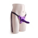Regulowany strap-on z realistycznym fallusem 14 cm fioletowy - 1