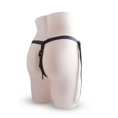 Regulowany strap-on z realistycznym fallusem 14 cm fioletowy - 1 2