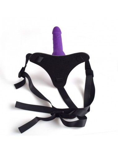 Strapon Cintura Regolabile Strap-On Purple Con Fallo Realistico - Strap-ony, dilda na pasku bez wibracji - 4
