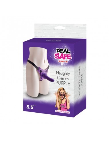 Strapon Cintura Regolabile Strap-On Purple Con Fallo Realistico - Strap-ony, dilda na pasku bez wibracji - 6