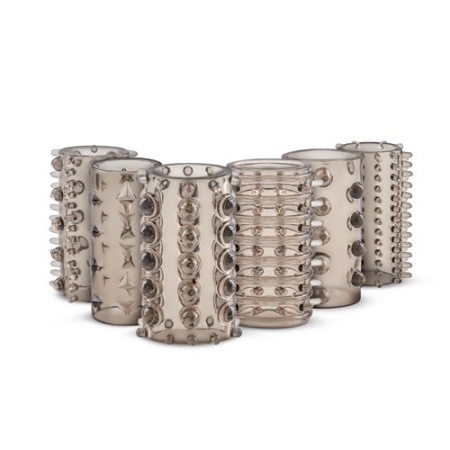 Nakładki na penisa Stymulator-Penis Sleeve Set - zestaw 6 elastycznych rękawów TPE, długość 4 cm, średnica 1,5-6 cm - 1