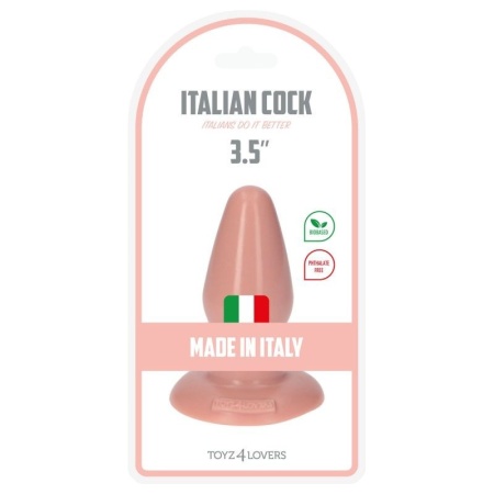 Plug analny Italian Cock 3,5" Flash 9,5 cm z przyssawką, kolor naturalny - 4