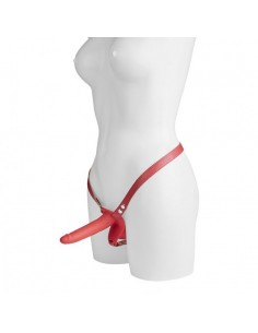 Strapon Double Enjoyment Red - Strap-ony, dilda na pasku bez wibracji - 1