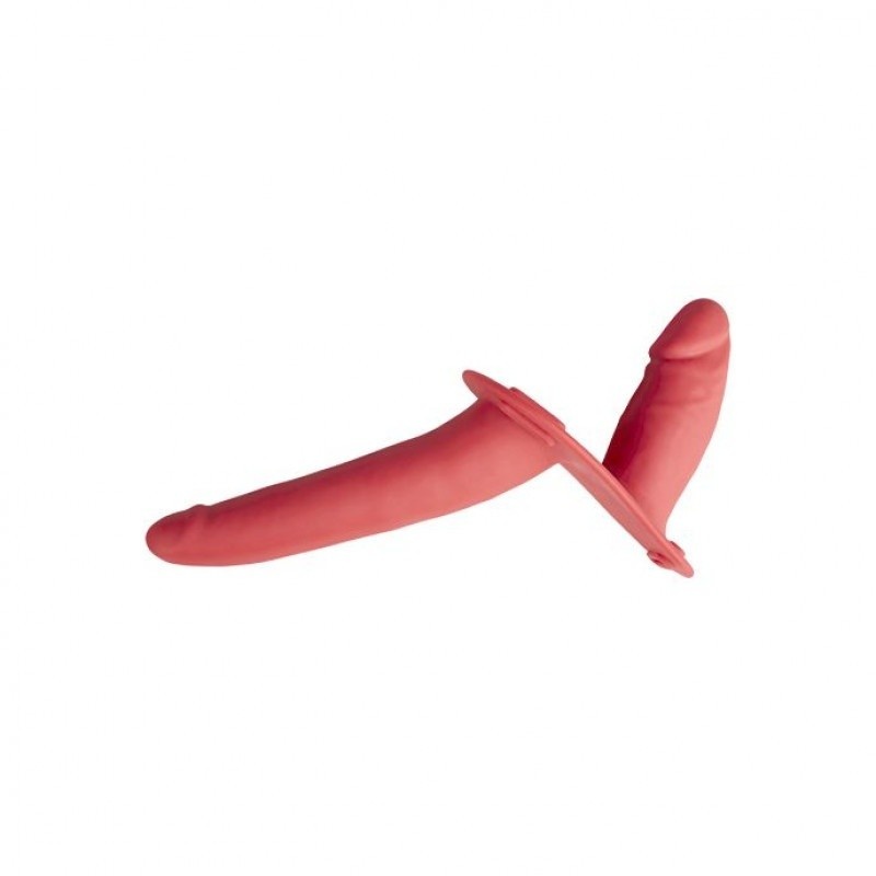 Dwustronny Strap-On Double Enjoyment 14,5 cm Czerwony - 3