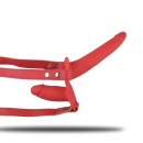 Dwustronny Strap-On Double Enjoyment 14,5 cm Czerwony - 4