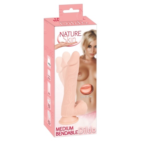 Nature Skin Medium Dildo 24 cm – realistyczna faktura TPE, żylasty trzon i przyssawka - 2