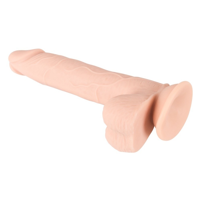 Nature Skin Medium Dildo 24 cm – realistyczna faktura TPE, żylasty trzon i przyssawka - 6