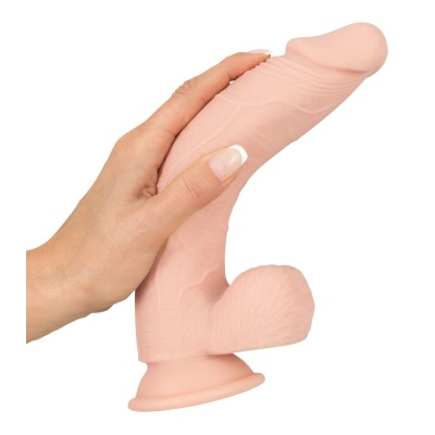 Nature Skin Medium Dildo 24 cm – realistyczna faktura TPE, żylasty trzon i przyssawka - 1