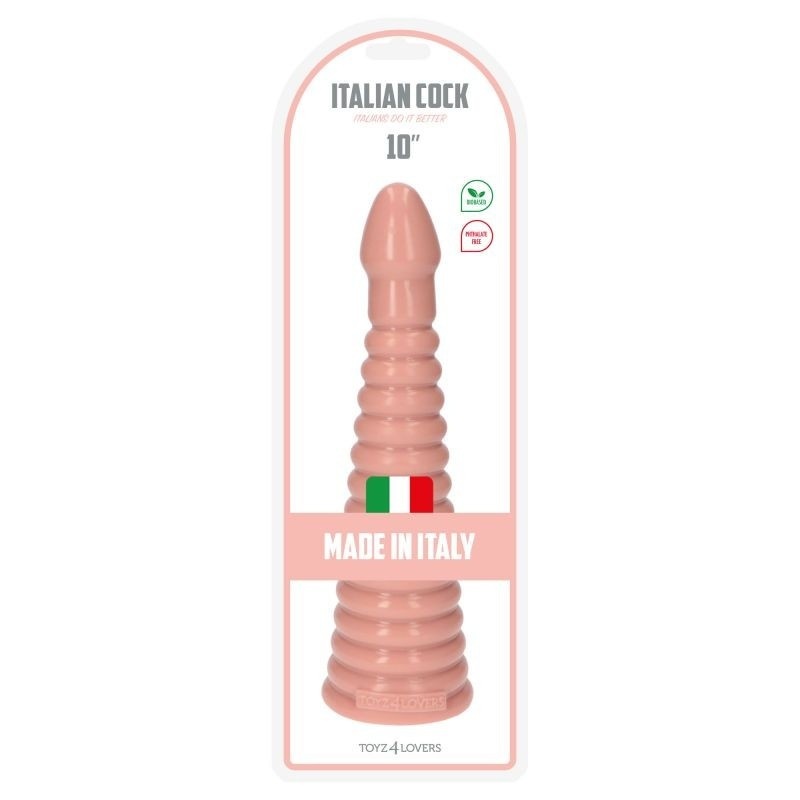 Korek analny Italian Cock 10'' 26 cm PVC beżowy - 4