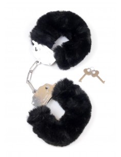 Kajdanki Fetish Boss Series- Furry Cuffs Black - Kajdanki erotyczne - 1