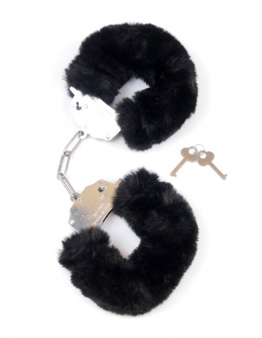 Kajdanki Fetish Boss Series- Furry Cuffs Black - Kajdanki erotyczne - 1