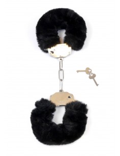 Kajdanki Fetish Boss Series- Furry Cuffs Black - Kajdanki erotyczne - 1 2