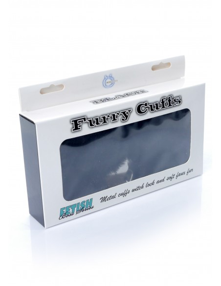 Kajdanki Fetish Boss Series- Furry Cuffs Black - Kajdanki erotyczne - 5