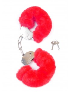 Kajdanki Fetish Boss Series- Furry Cuffs Red - Kajdanki erotyczne - 1