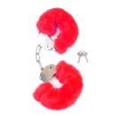 Kajdanki Fetish Boss Series- Furry Cuffs Red - 1