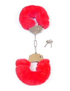 Kajdanki Fetish Boss Series- Furry Cuffs Red - Kajdanki erotyczne - 1 2