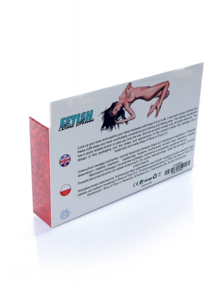 Kajdanki Fetish Boss Series- Furry Cuffs Red - Kajdanki erotyczne - 6
