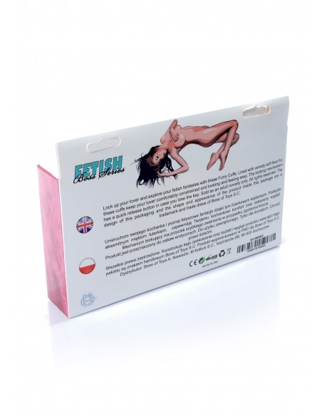 Kajdanki Fetish Boss Series- Furry Cuffs Pink - Kajdanki erotyczne - 6