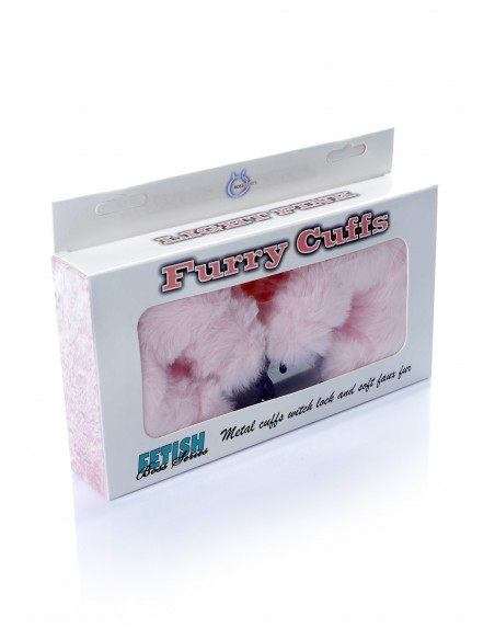 Kajdanki Fetish Boss Series- Furry Cuffs Light Pink - Kajdanki erotyczne - 5