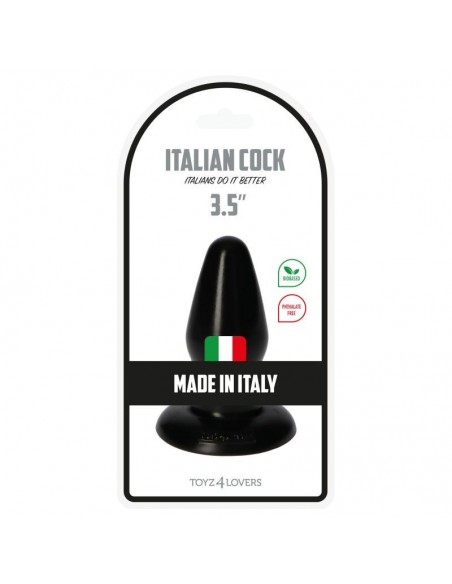 Duży korek analny Italian Cock 3,5" Black - Duże Korki Analne - 4