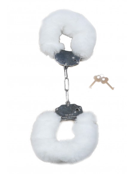 Kajdanki Fetish Boss Series- Furry Cuffs White - Kajdanki erotyczne - 2
