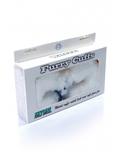 Kajdanki Fetish Boss Series- Furry Cuffs White - Kajdanki erotyczne - 5