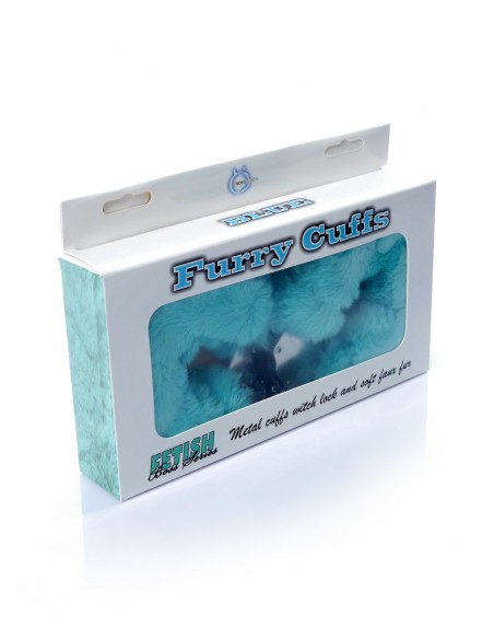 Kajdanki Fetish Boss Series- Furry Cuffs Blue - Kajdanki erotyczne - 5