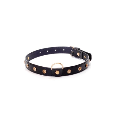 Obroża BDSM - Collar 2 Cm Gold Crystal - 1