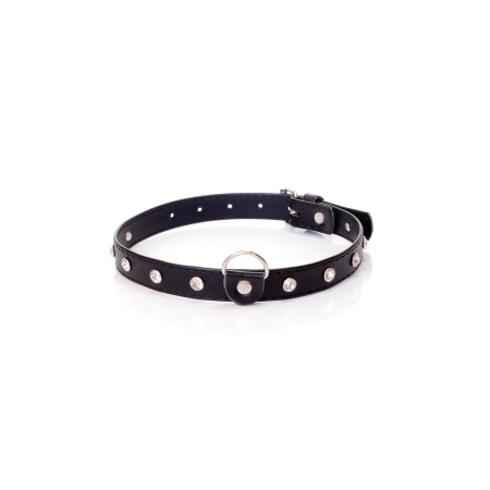 Obroża BDSM - Collar 2 Cm Silver Crystal - 1
