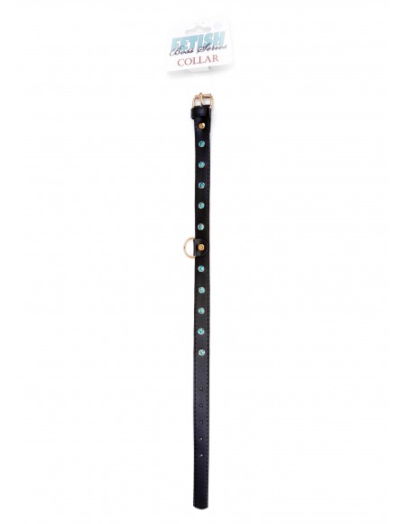 Obroża BDSM Collar - 2 Cm Turquoise Crystal - Chokery, obroże i smycze - 3