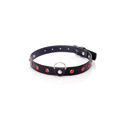 Obroża BDSM Collar - 2 Cm. Red Crystal - 1