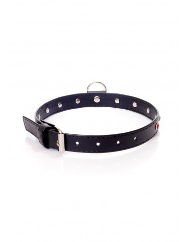 Obroża BDSM Collar - 2 Cm. Red Crystal - Chokery, obroże i smycze - 2