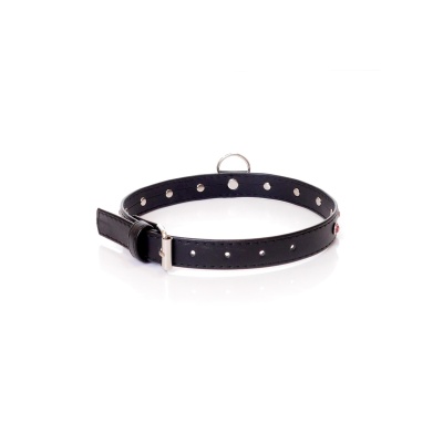 Obroża BDSM Collar - 2 Cm Pink Crystal - 1 2