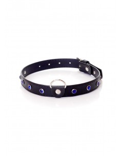 Obroża BDSM Collar - 2 Cm Navy Blue Crystal - Chokery, obroże i smycze - 1