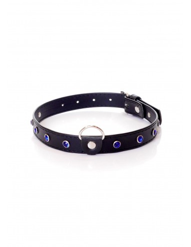 Obroża BDSM Collar - 2 Cm Navy Blue Crystal - Chokery, obroże i smycze - 1