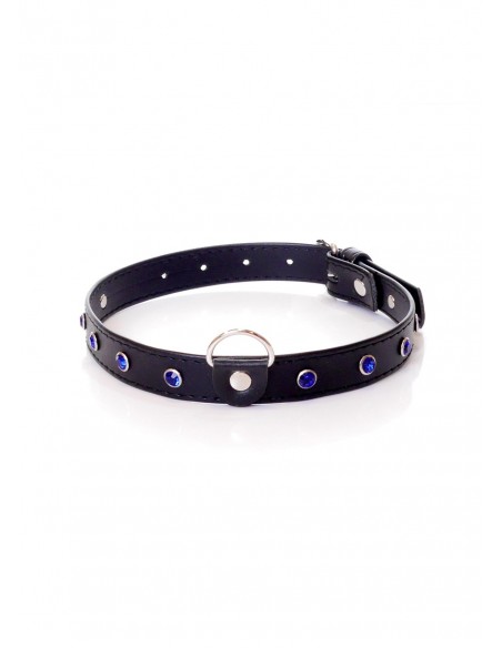 Obroża BDSM Collar - 2 Cm Navy Blue Crystal - Chokery, obroże i smycze - 1