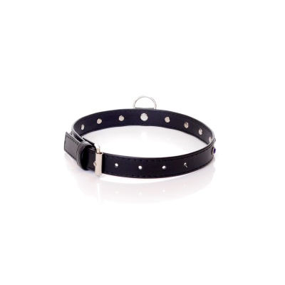 Obroża BDSM Collar - 2 Cm Navy Blue Crystal - 1 2