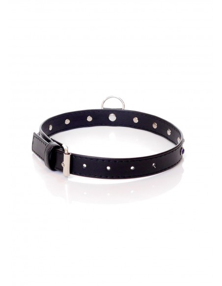 Obroża BDSM Collar - 2 Cm Navy Blue Crystal - Chokery, obroże i smycze - 2