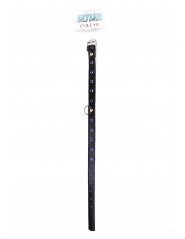 Obroża BDSM Collar - 2 Cm Navy Blue Crystal - Chokery, obroże i smycze - 3