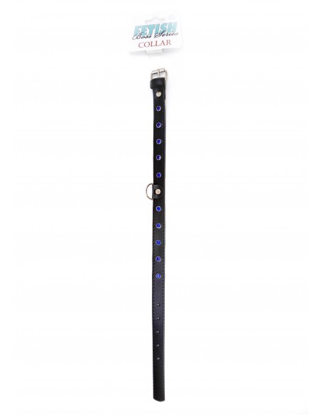 Obroża BDSM Collar - 2 Cm Navy Blue Crystal - Chokery, obroże i smycze - 3
