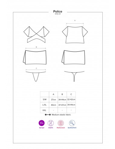 Strój Policjantki Police Uniform L/Xl - Kostiumy i przebrania erotyczne - 7