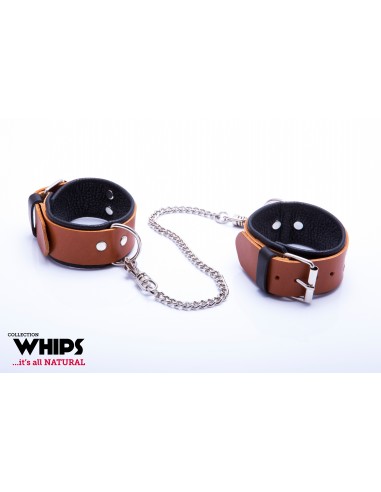 Whips Kajdanki Męskie Soft, Koniakowe - Kajdanki erotyczne - 1