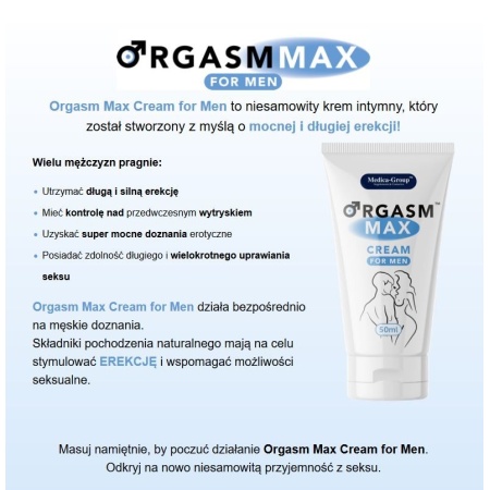 Poprawa libido Orgasm Max Cream For Men 50 ml - 2