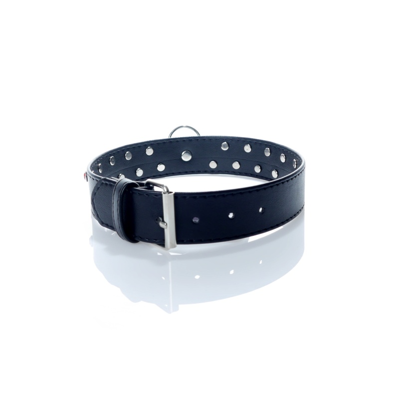Obroża BDSM - Collar 3 Cm. Red Crystal - 2