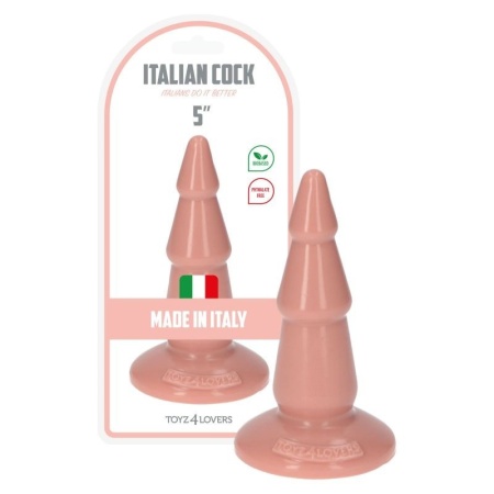 Korek analny stopniowany Italian Cock 5" cielesny z przyssawką 13 cm - 2