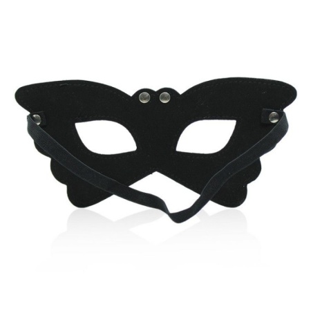 Maska fetyszowa Butterfly Mask – czarna, ze skóry syntetycznej - 2