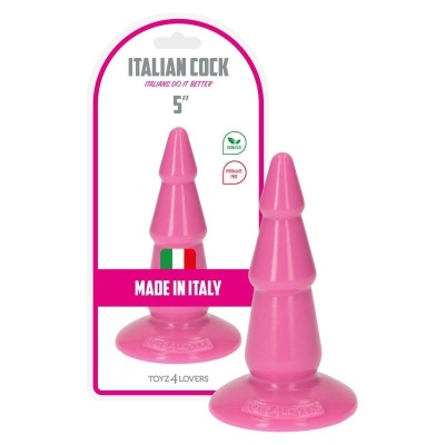 Korek analny progresywny Italian Cock 5 cali 13 cm różowy - 1 2