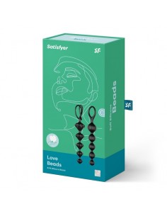 Kulki analne Zestaw - Satisfyer Love Beads (Set Of 2) (Black) - Kulki analne, koraliki analne - 1 2