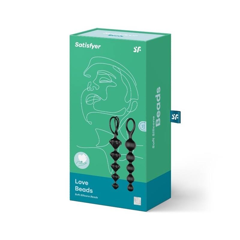 Koraliki analne Love Beads - zestaw 2 szt. z silikonu medycznego, stopniowane średnice 2-3,7 cm, dł. 20,5 cm - 2