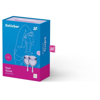 Kubki menstruacyjne Satisfyer Feel Good - zestaw 2 szt., silikon medyczny, pojemność 15 ml i 20 ml - 1